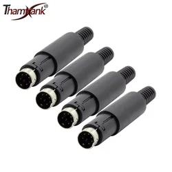 3pcs Mini 3/4/5/6/7/8/9Pins Din Male Plug With Plastic Handle Adapter Soldering Cables DIY Connector