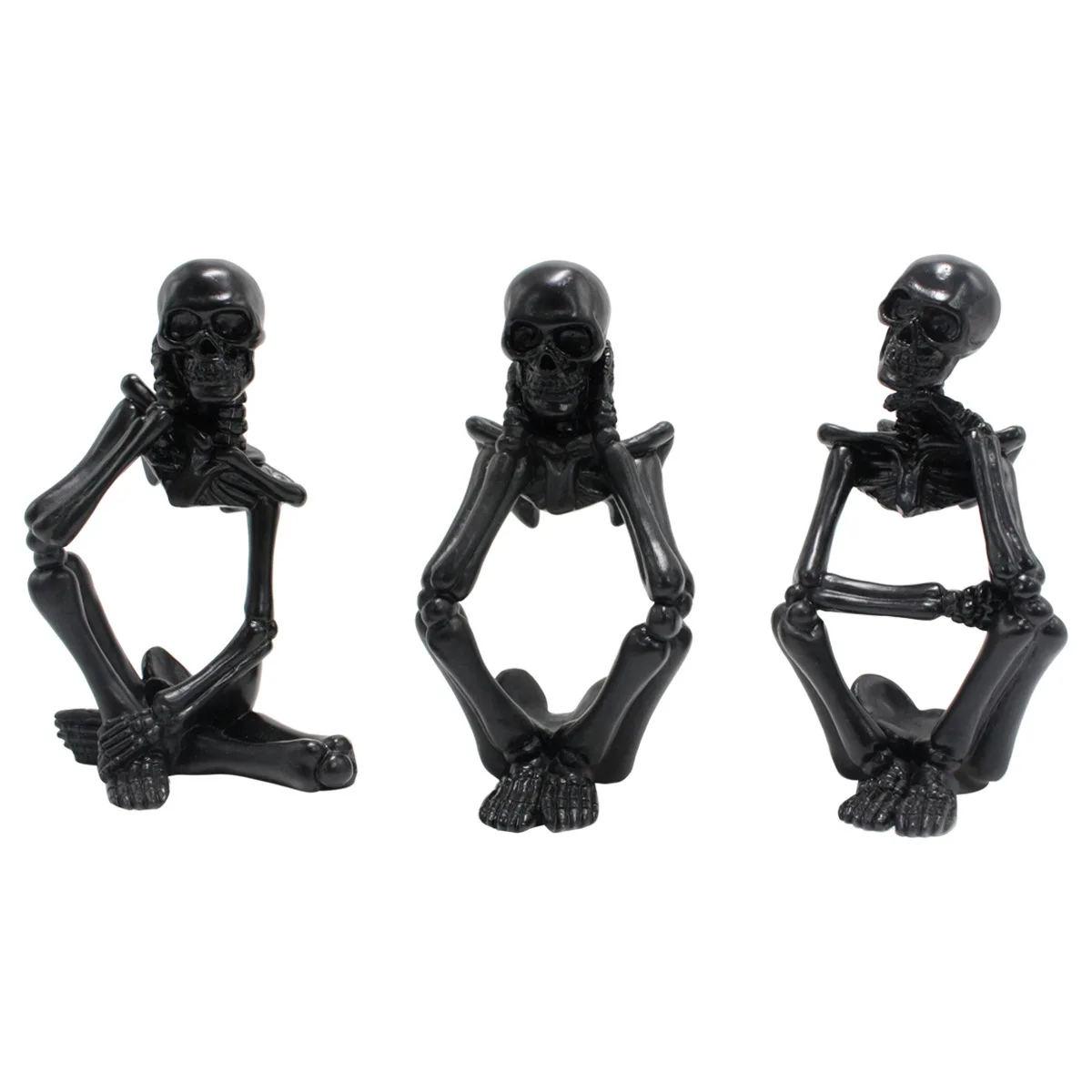 

Creative Thinker Black Skeleton Figure Decoration Resin Decoration Living Room Tv Cabinet Desktop Art Friends Show Ornament