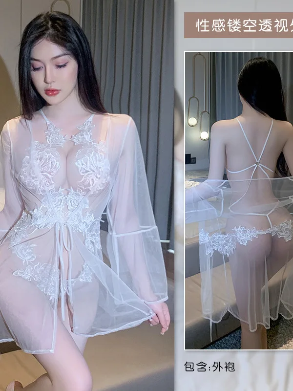 Women's High Grade Sexy Pure Desire Style Mature Charm Elegant Gentle Solid New Lace Flower Uniform Passionate Bodysuits D237