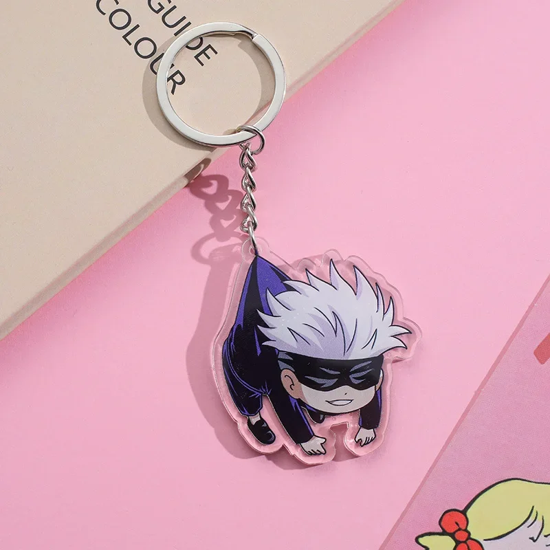 Anime Jujutsu Kaisen Itadori Yuji Gojo mini acrilico modello accessori per auto carino ciondolo portachiavi regali