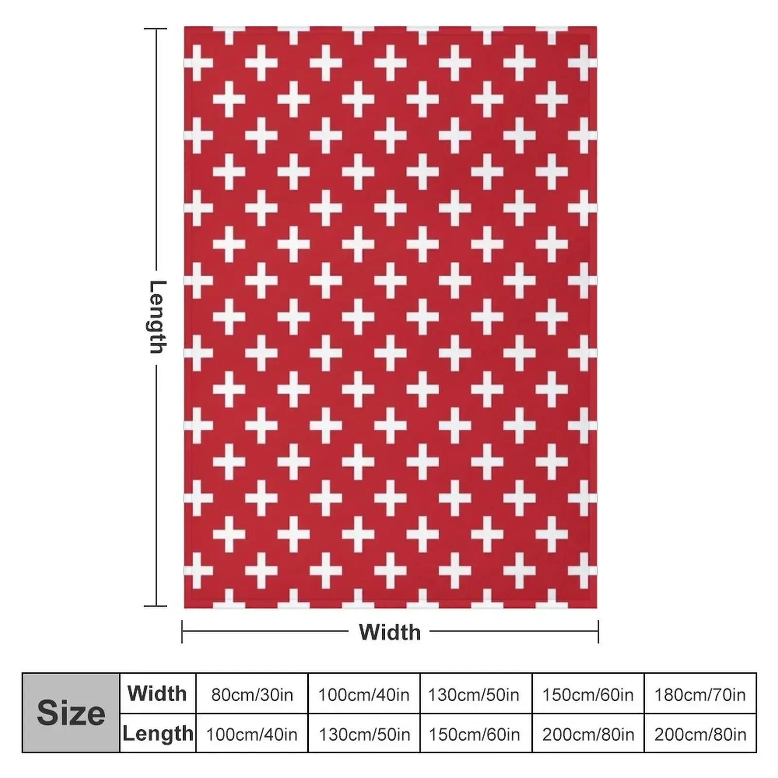 Crosses Criss Cross Swiss Cross Hygge Scandi Plus Sign Red and White Throw Blanket Decorative Beds Blankets For Baby Blankets