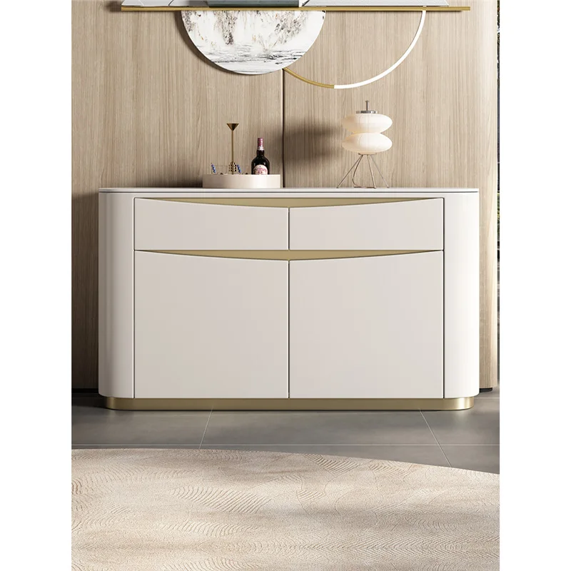 

Living room against the wall rock slab dining side cabinet modern simple household dining room tea cabinet high-end paint locker