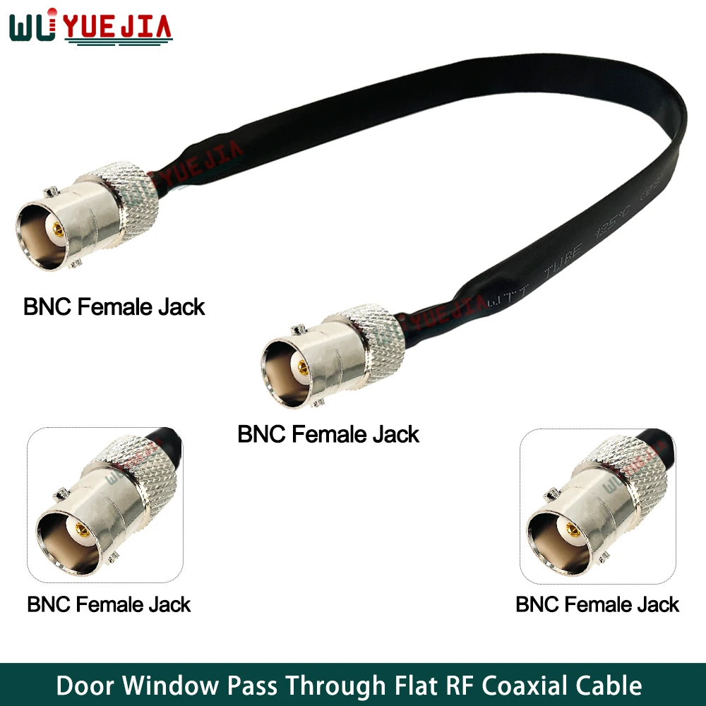 نافذة الباب تمرير من خلال شقة Q9 BNC ذكر التوصيل إلى BNC أنثى جاك موصل مقاوم للماء RF كابل محوري ضفيرة تمديد الحبل