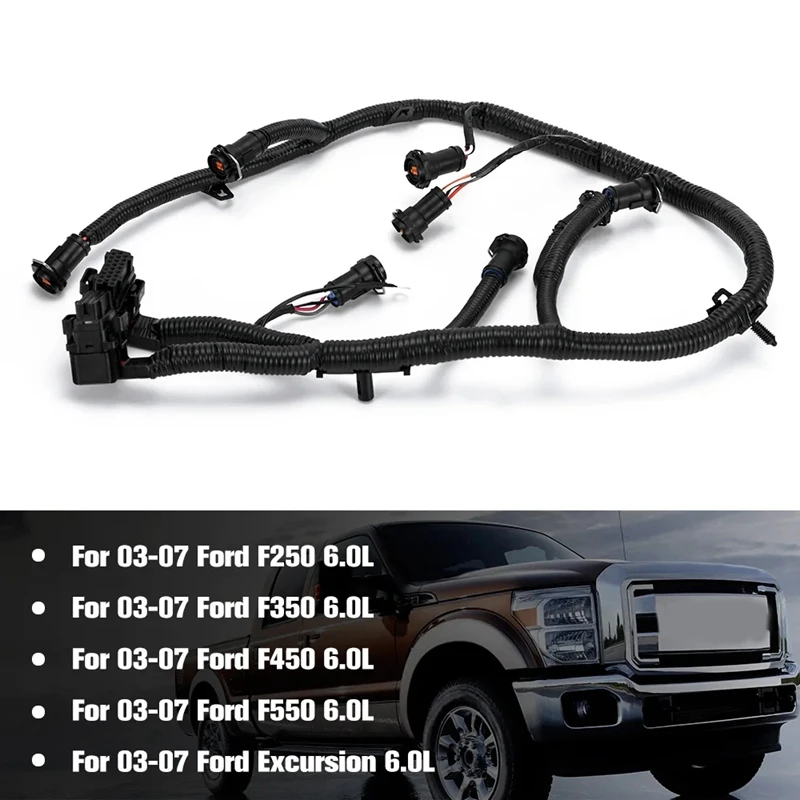 Engine Fuel Injector Module Wire Harness For Ford F-250 F-350 6.0L 2003-2007 5C3Z9D930A 5C3Z-9C891-A Replacement