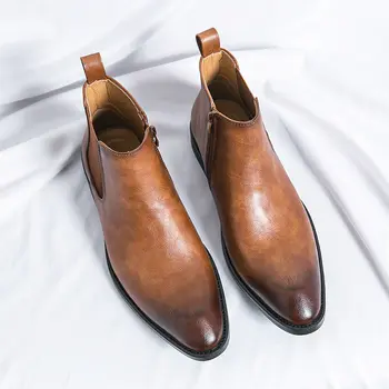 8 best sales Botas de piel auténtica para hombre - №4