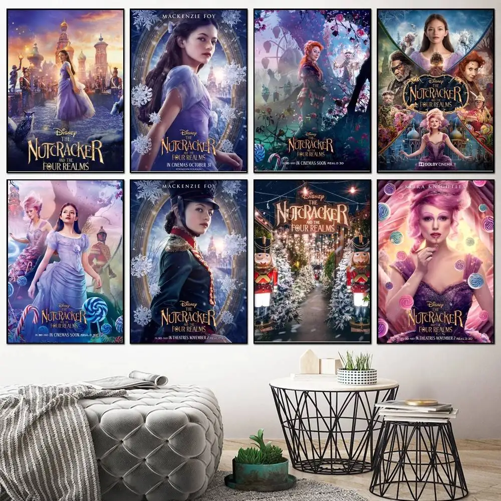 Movie The Nutcracker and the Four Realms  Poster Self-adhesive Art Waterproof Paper Sticker Coffee House Bar Room Wall Decor