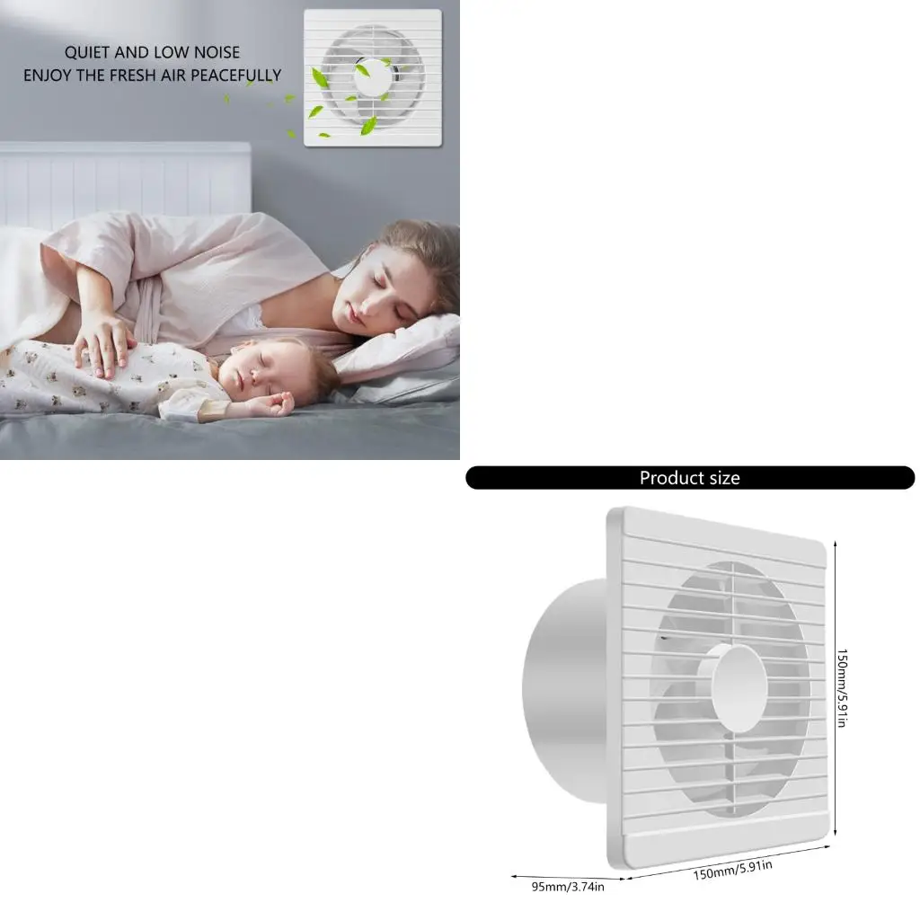  4inch Bathroom Exhaust Fan With  Sensors Auto Activation Quiet Operation IPX4 Waterproof for Molds Prevent