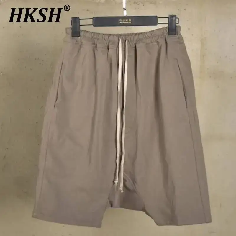 

HKSH Summer New Men's Tide European American Style High Street Chic Capris Shorts Fashion Dark Trend Half Lengh Pants Ins HK5815