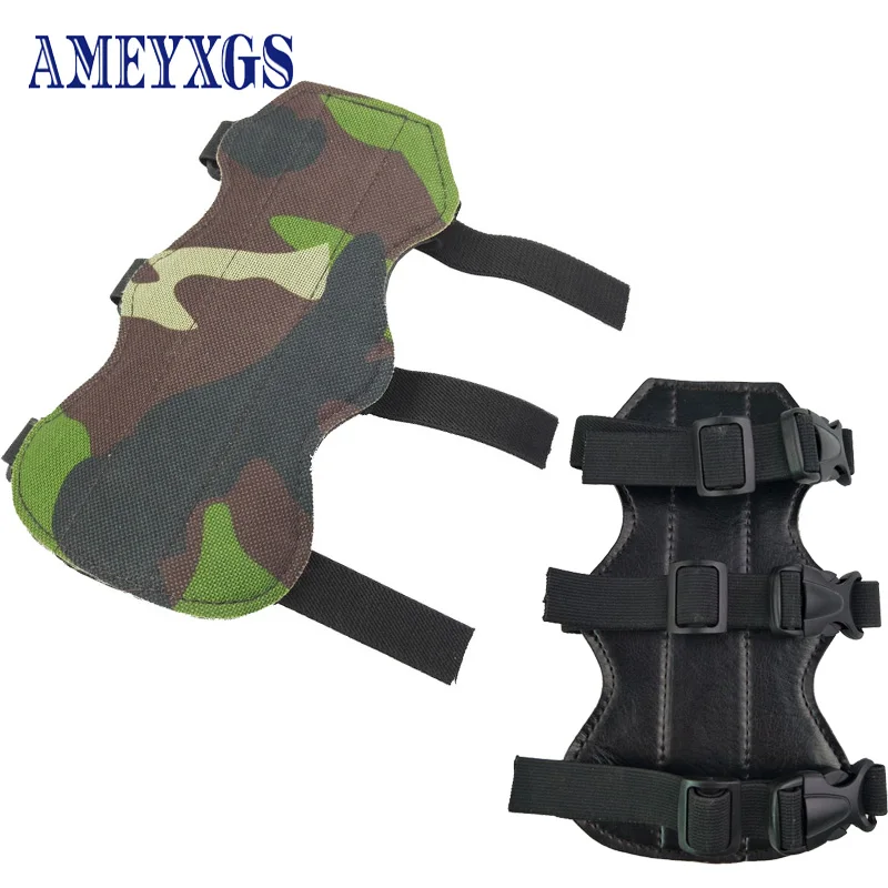

1pc Archery Arm Guard Adjustable 3-Strap Protection Arm Camo Canvas Leather Bow and Arrow Outdoor Shooting Hunting Accessories