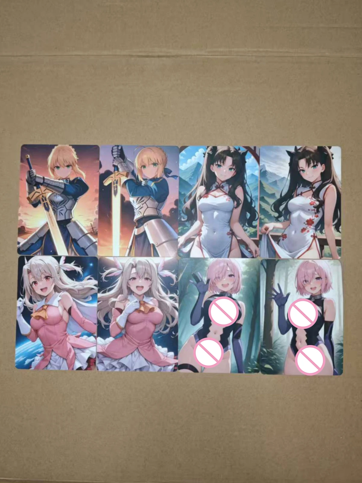 8Pcs/set Sexy Card NSFW Saber Tohsaka Rin Matou Sakura Illya Qipao Cheongsam DIY PTCG Animation Collection Card 18+ view 5