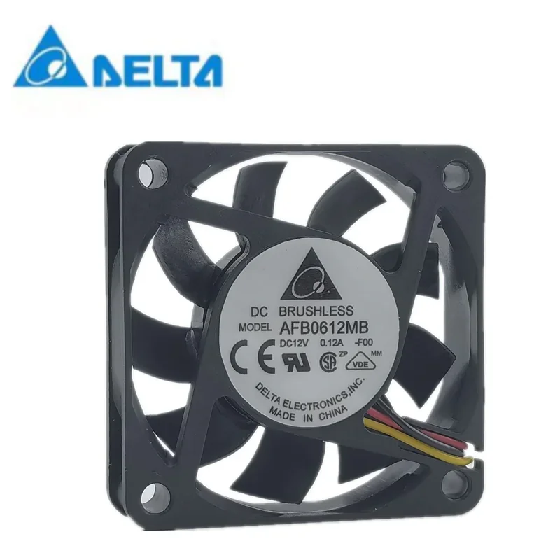 replace AFB0612MB 12V 0.12A 6015 6cm 3-wire CPU computer chassis fan