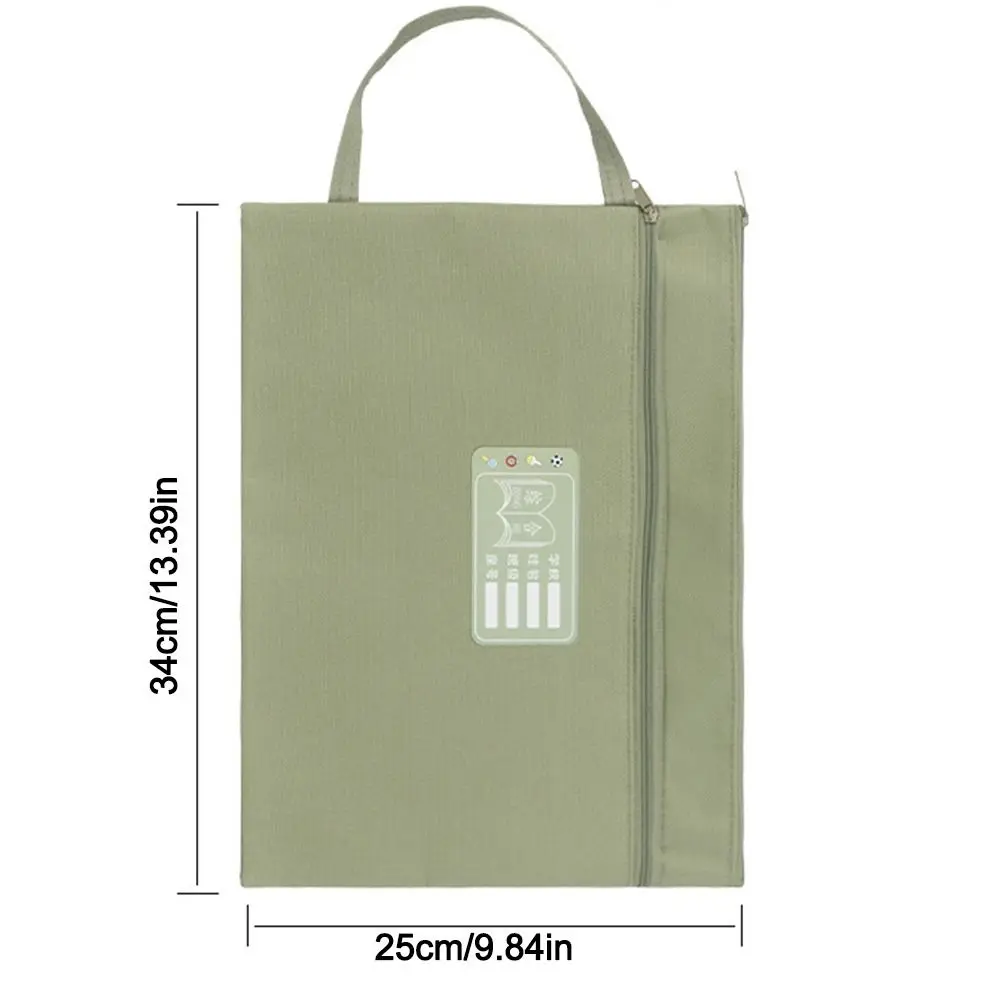 Portable A4 Size File Tote Waterproof Double Layers Document Storage Bag Foldable File Organizer Pouch