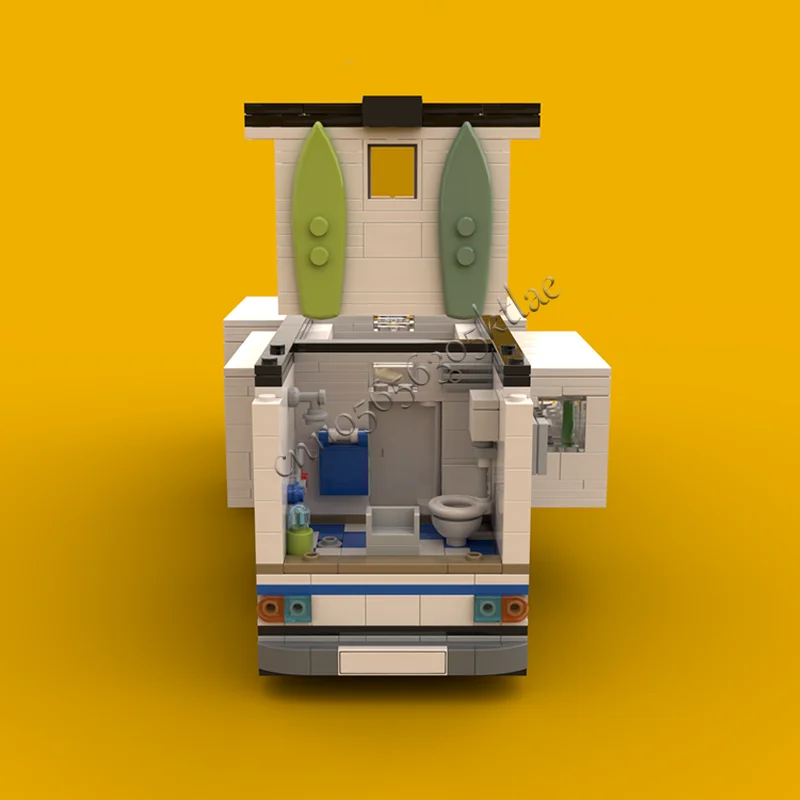 1369 PCS MOC Luxury Motorhome with Slide Outs Minifig Scale Model Architecture Building Block Diy Kids Assembly Bricks Toys Gift