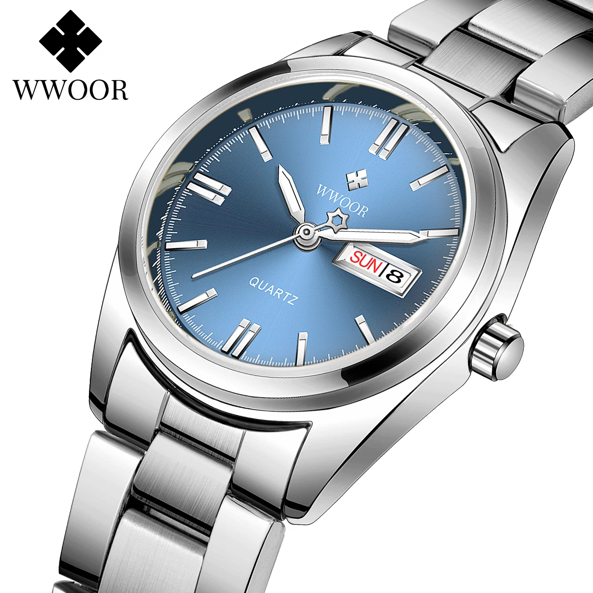 WWOOR Fashion Women Dress Wristwatch Ladies Quartz Watch Brand Luxury Women Bracelet Watch Full Steel Female Clock montre femme