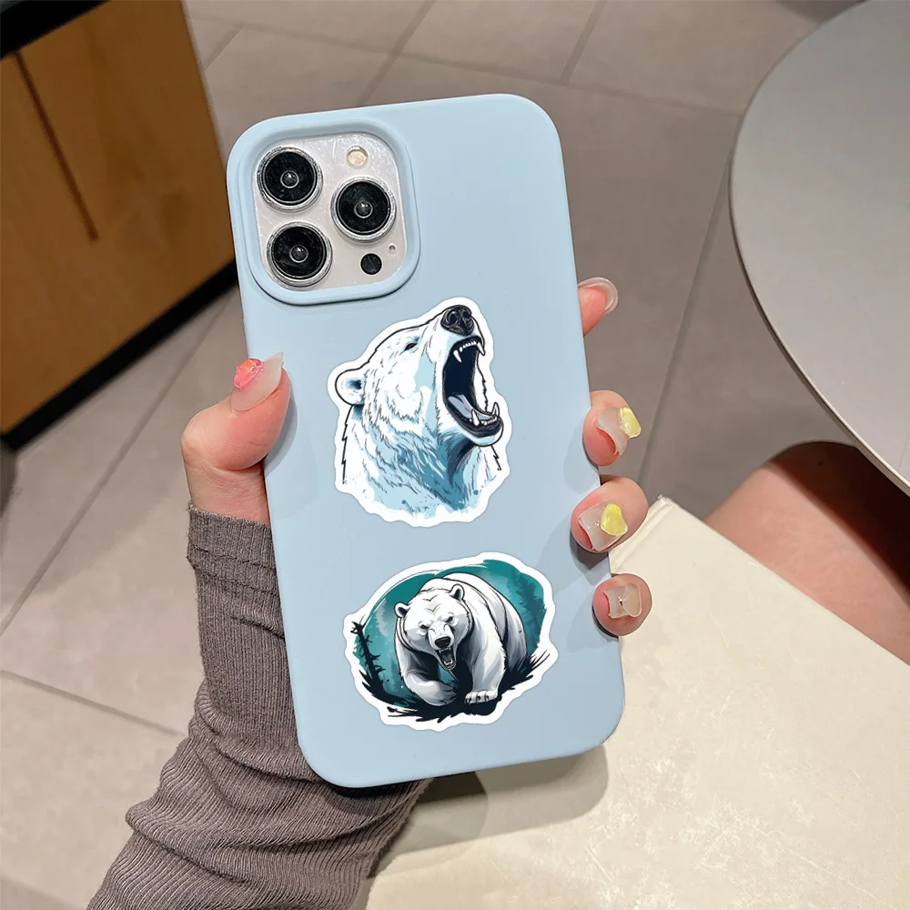 60 SZTUK Kreskówkowych Uroczych Naklejek z Niedźwiedziem Polarnym i Pingwinem, Wodoodporne Naklejki ze Zwierzętami Arktycznymi, Zabawki dla Dzieci, Prezenty, DIY, Dziennik, Album do Wyklejania