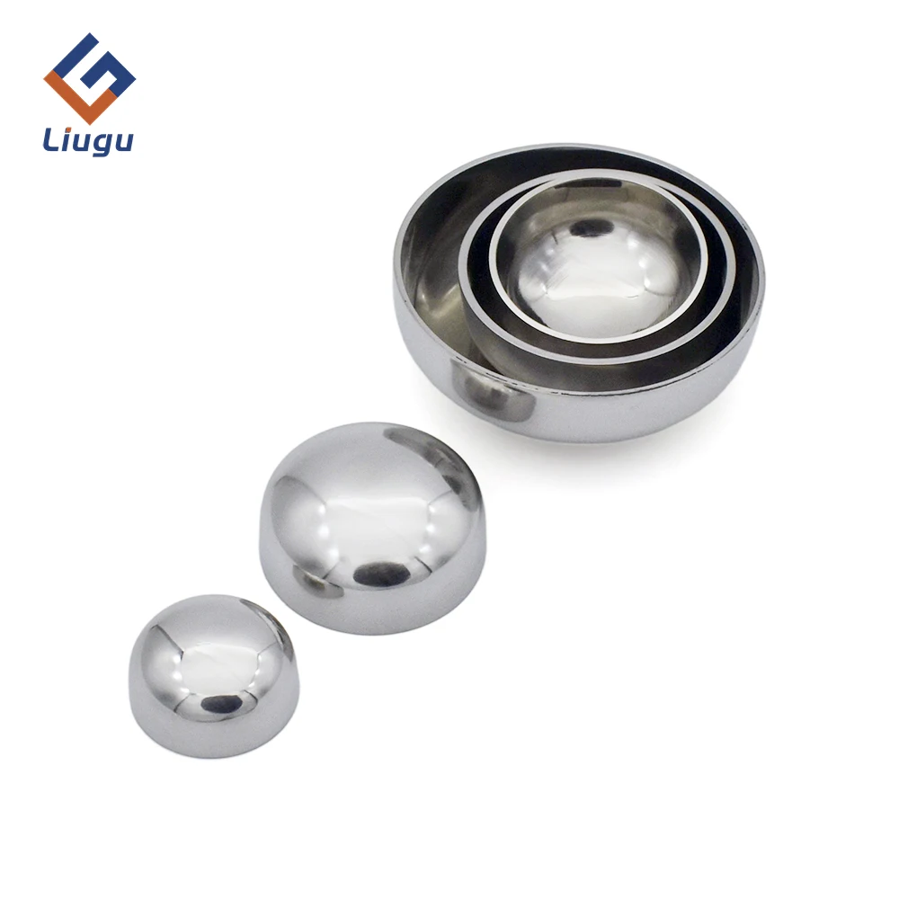 غطاء نهاية بيضاوي الشكل ملحوم صحيًا SS304 من الفولاذ المقاوم للصدأ، OD 19/25/32/38/45/51/57/63/76-159 مم لتخمير المنزل ومعالجة الأغذية