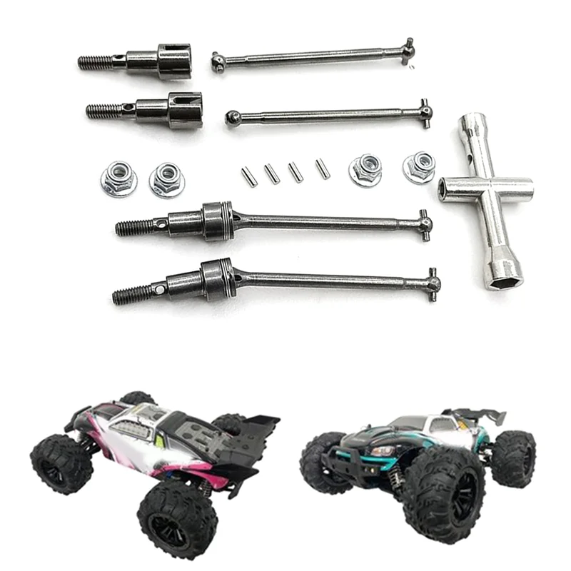 Excelente juego de eje de transmisión CVD delantero y trasero para SCY 16101 16102 16103 16201 Pro 1/16 cepillo RC piezas de actualización de coche