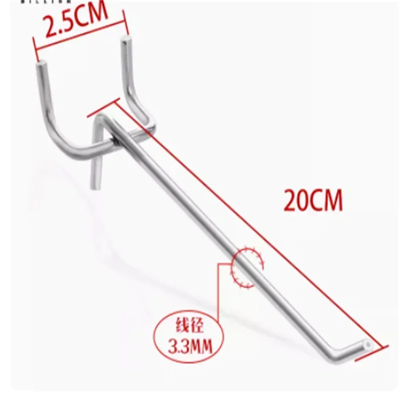 20 шт./лот 5, 10, 15, 20 см, крючок для перфорированной доски, стойка для выставки товаров, полка для супермаркета, синглетная металлическая проволока, хромированный, белый, черный