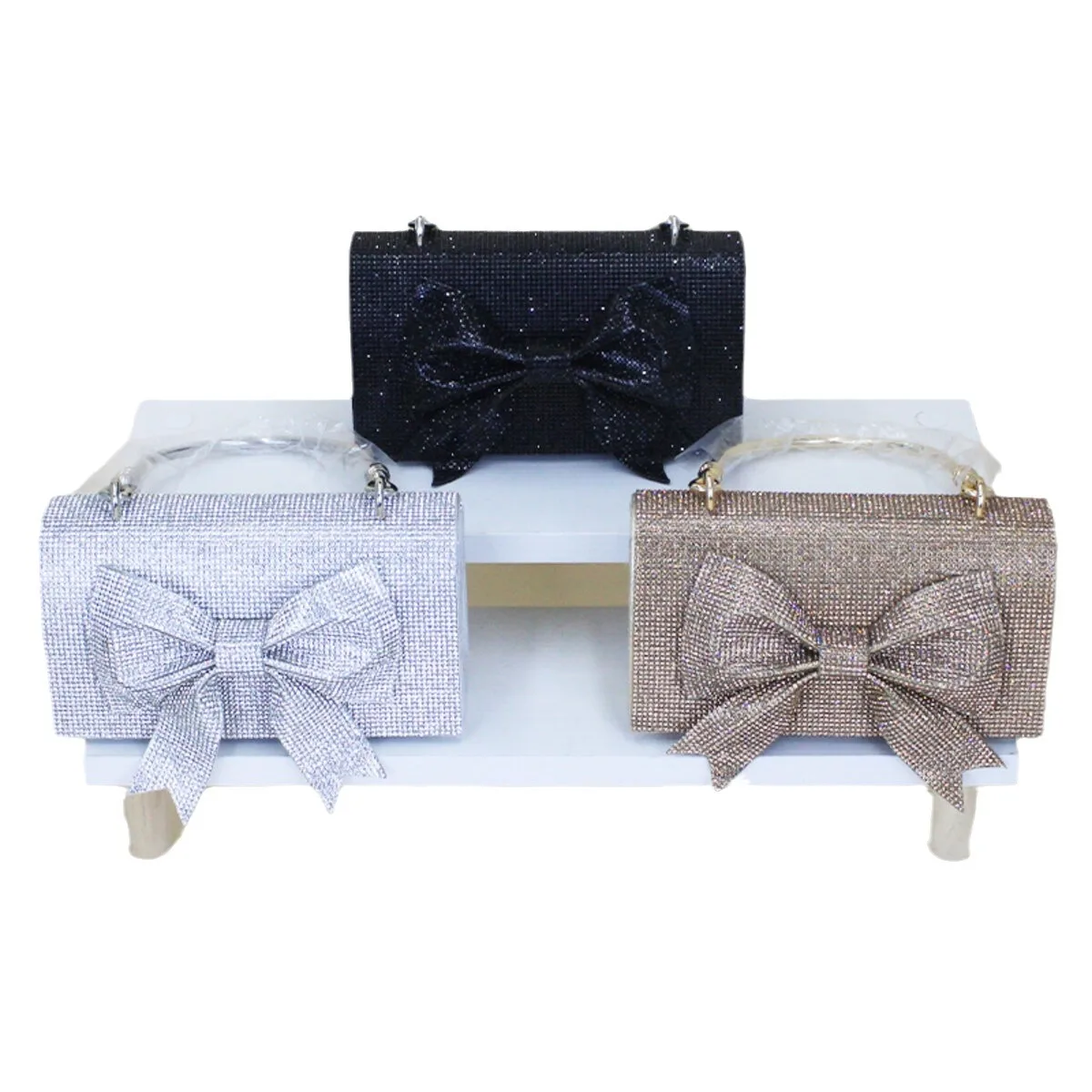 

Diamond Bow Evening Clutch - Light Luxury Handheld Bag with High-End Wedding Appeal Retro Vintage Crystal Clutch Bag Luxury Bags