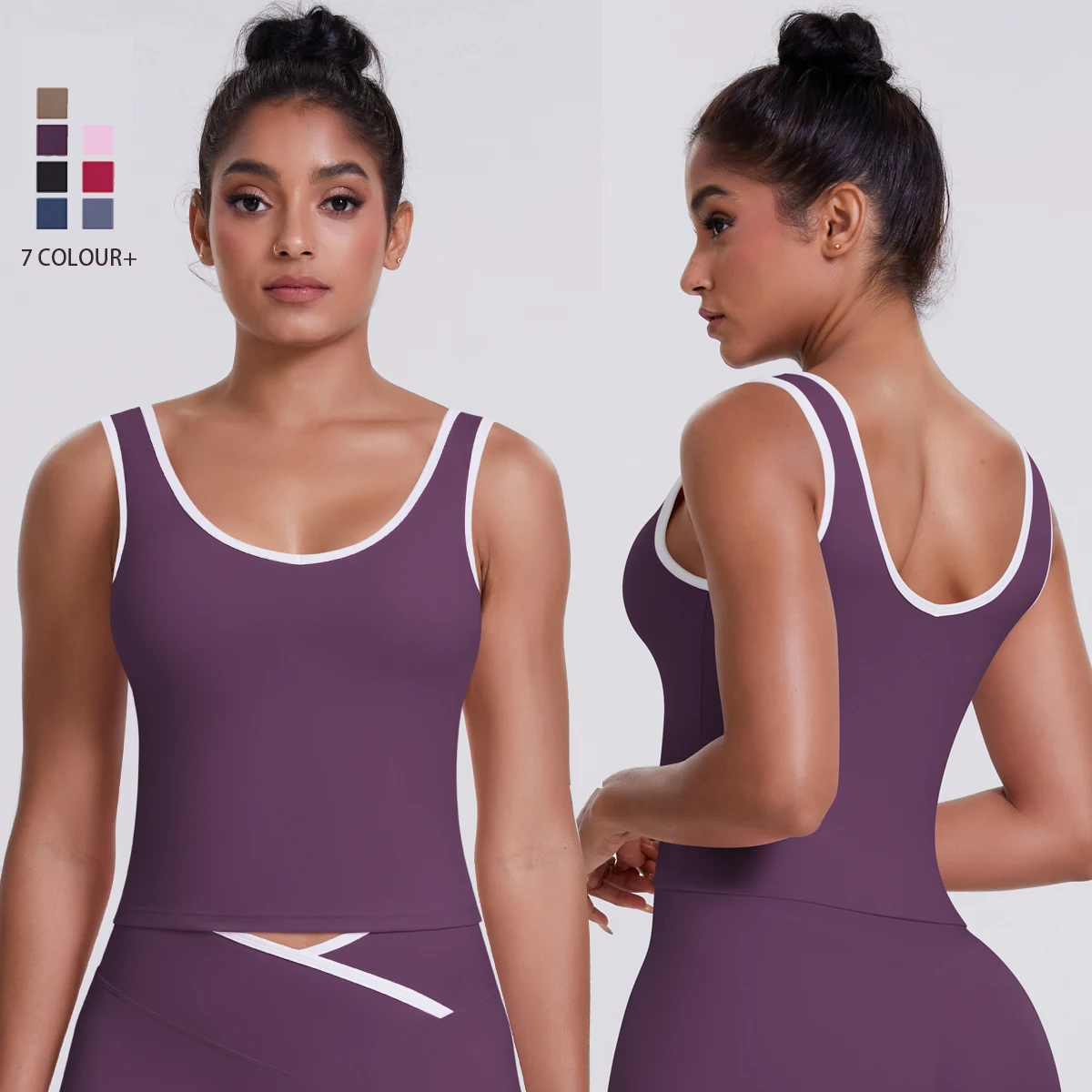 Women Clothes Breathable Sports Bra Absorb Sweat Shockproof Padded Gym Running Fitness Color Blocking Yoga Bra Sports Underwear