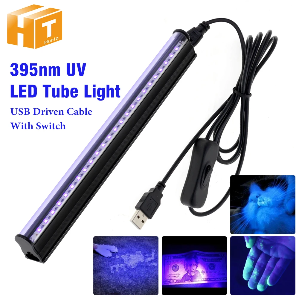 5V 395nm UV LED Tube Light For Black Light Bar Light Effect Party Light Stage Lighting DC5V USB Tube Light