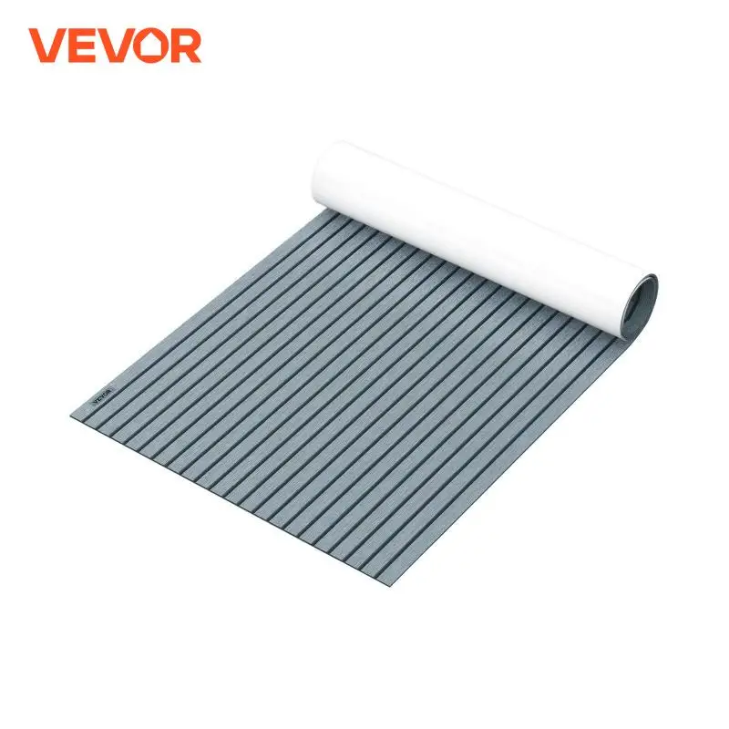 VEVOR 2400x1200x6mm Boat Decking Sheet EVA Foam Faux Teak Non-Skid Self-Adhesive For Marine Yacht RV Swimming Pool Garden Pad