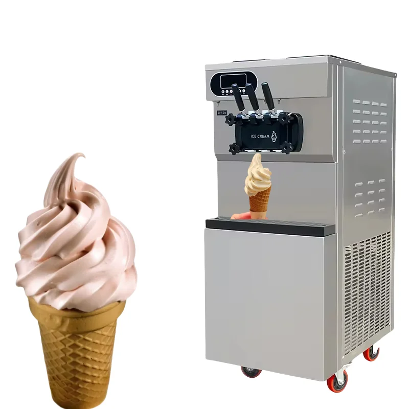 25-28L/H الصين التجارية لينة تخدم ثلاثة نكهات آلة صنع الآيس كريم آيس كريم ناعم القوام آلة السعر