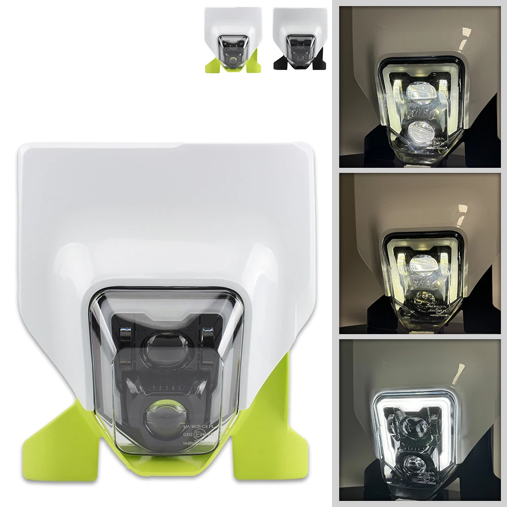 For Husqvarna TE TC FE FC 150 200 250 300 350 400 450 500 E24 Motorcycle Headlight LED Plate Supermoto Enduro Motocross Parts image 2