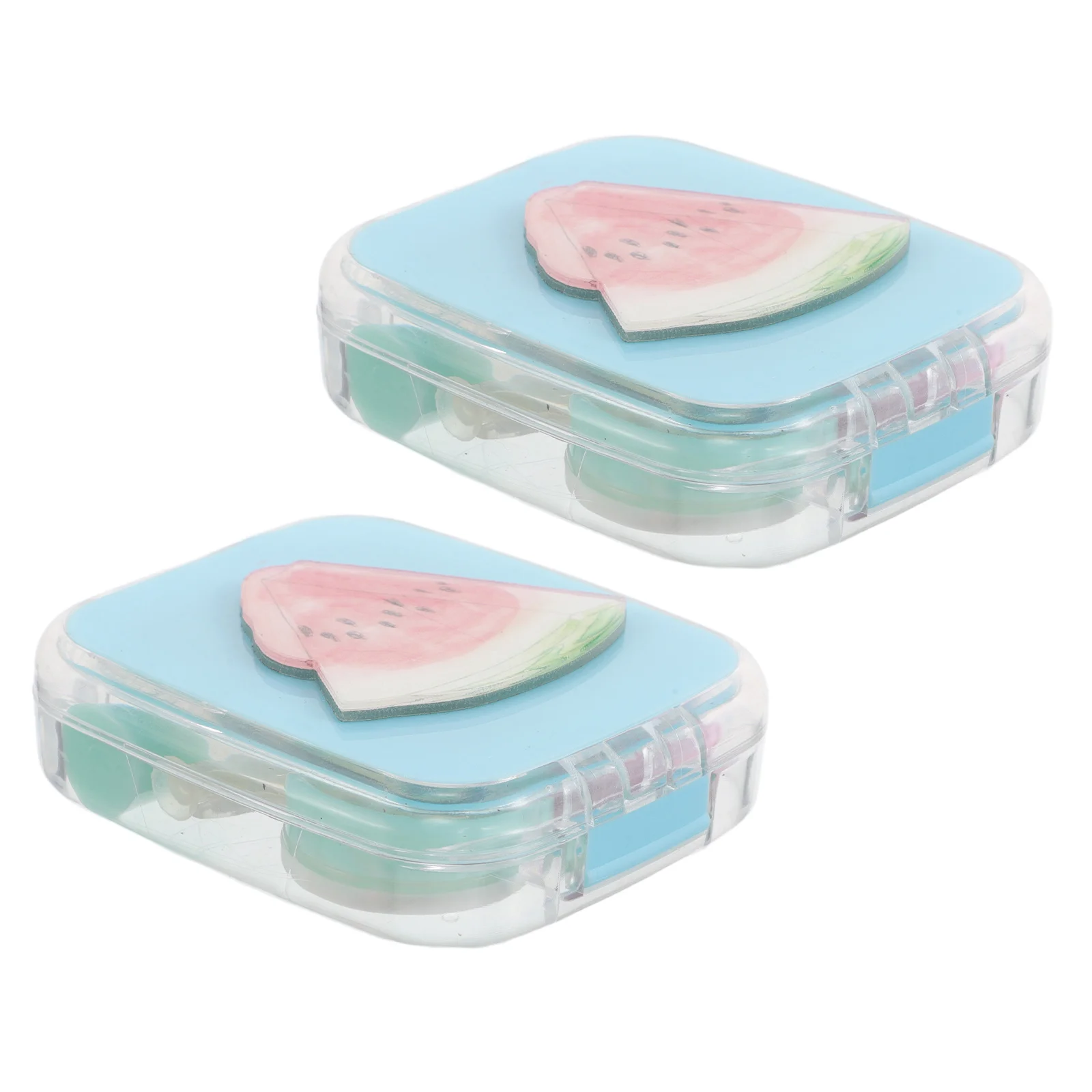 

2Pcs Watermelon Box Portable Soak Storage Case for Travel Outdoor Leakproof Transparent Plastic Container