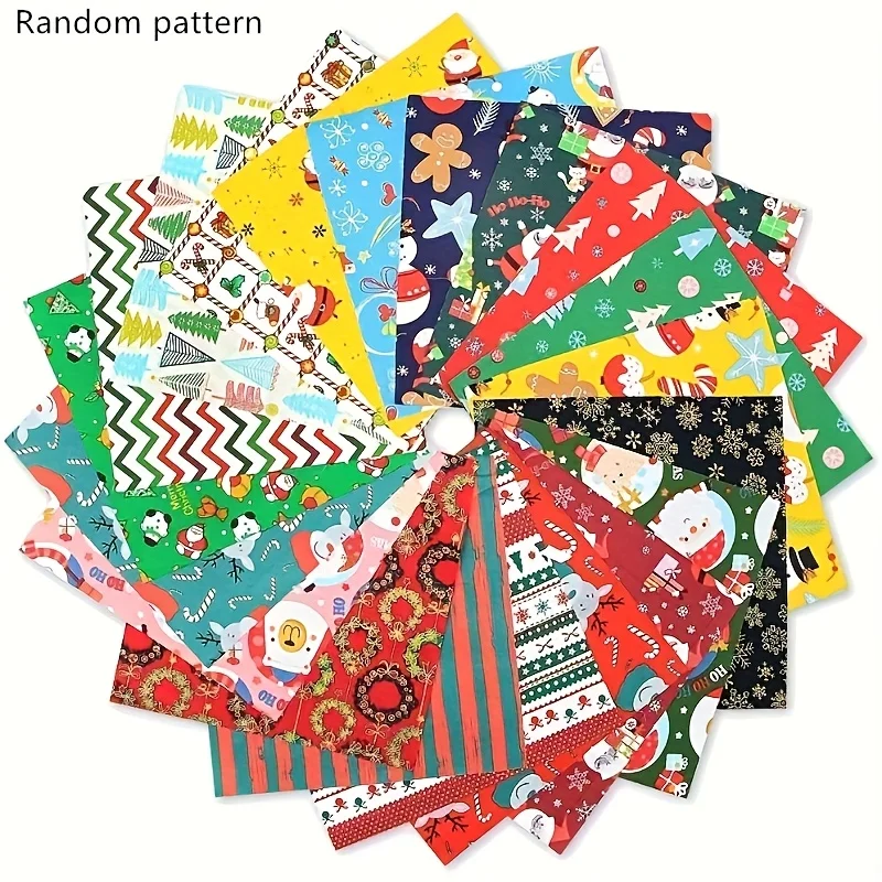 conjunto-de-20-tecidos-quadrados-estampados-de-natal-25cm-x-25cm-arvore-de-natal-papai-noel-floco-de-neve-boneco-de-neve-retalhos-artesanato-faca-voce-mesmo
