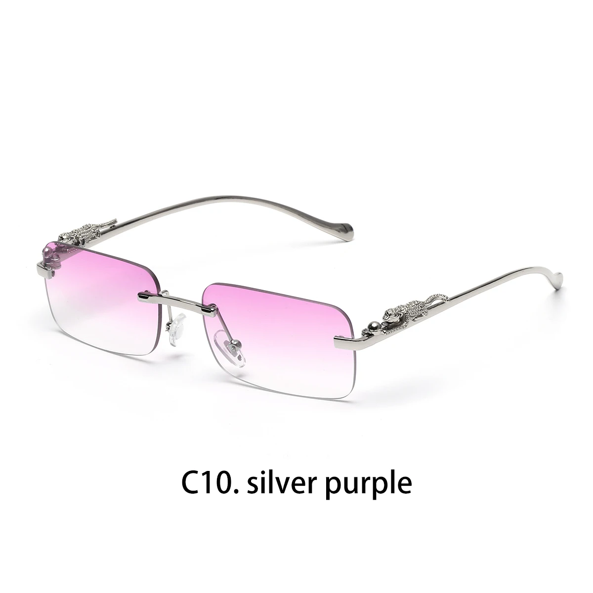 Ruiao randlose Sonnenbrille UV400, modische quadratische Metallbrille für Damen und Herren, Designer-Marken-Sonnenbrille für Outdoor-Aktivitäten.