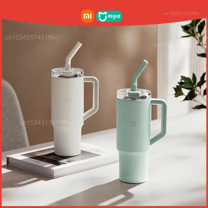 Original xiaomi Mijia Straw thermos cup 1L large capacity car 316L stainless steel water cup cold water cup safety material