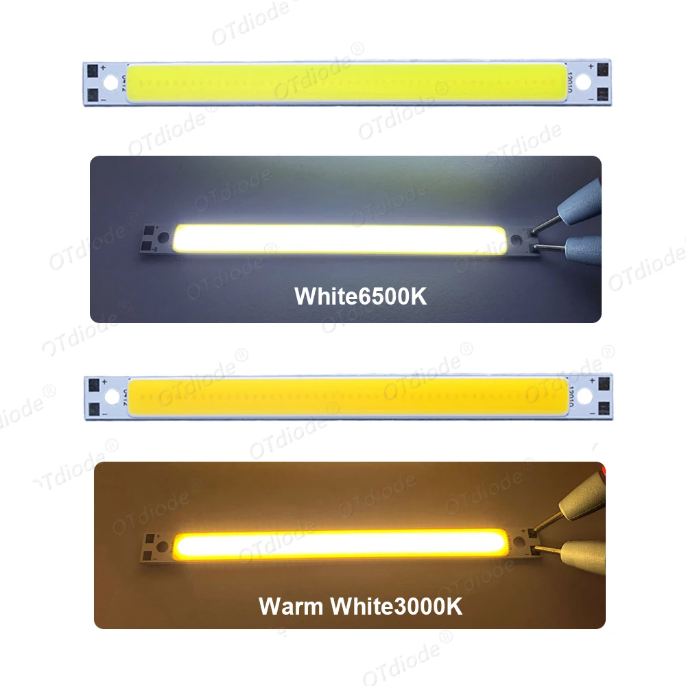 12V COB LED Strip Light 200x10mm or 120x10mm Lamp Emitting Diode 10W 1000-1500LM  Warm Neutral White Cold 6500K For Car Lighting image 6
