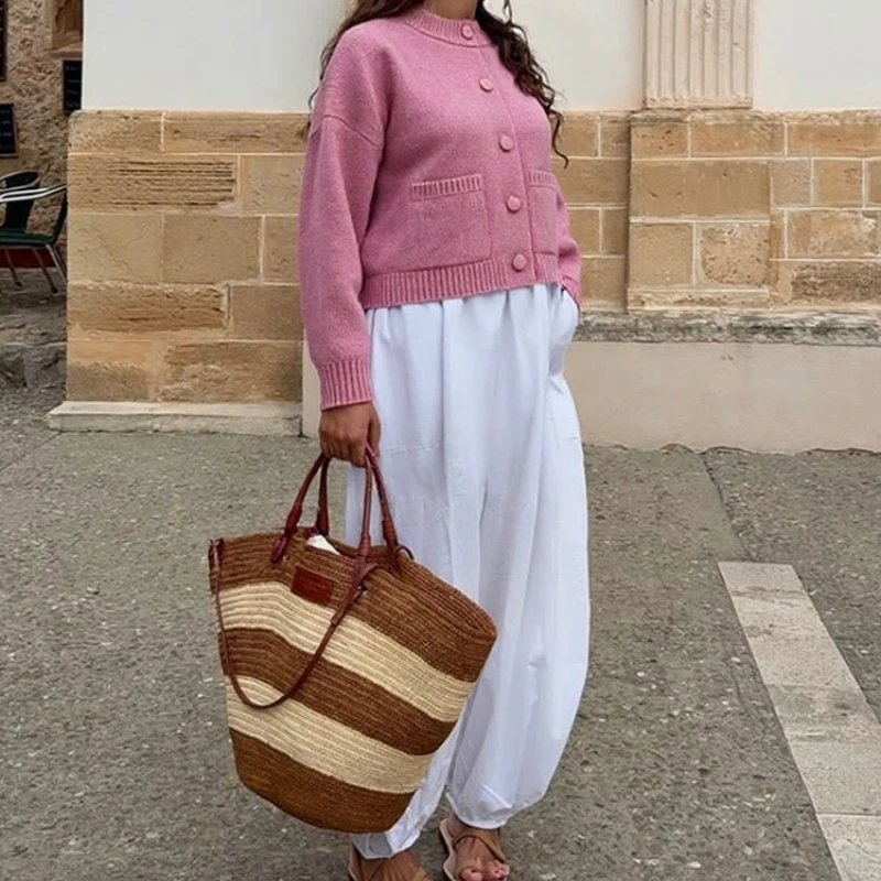 سترة نسائية أنيقة باللون البني من Deeptown بأكمام طويلة وجيوب على الموضة الكورية، سترات كبيرة الحجم كاجوال أساسية للشتاء #6