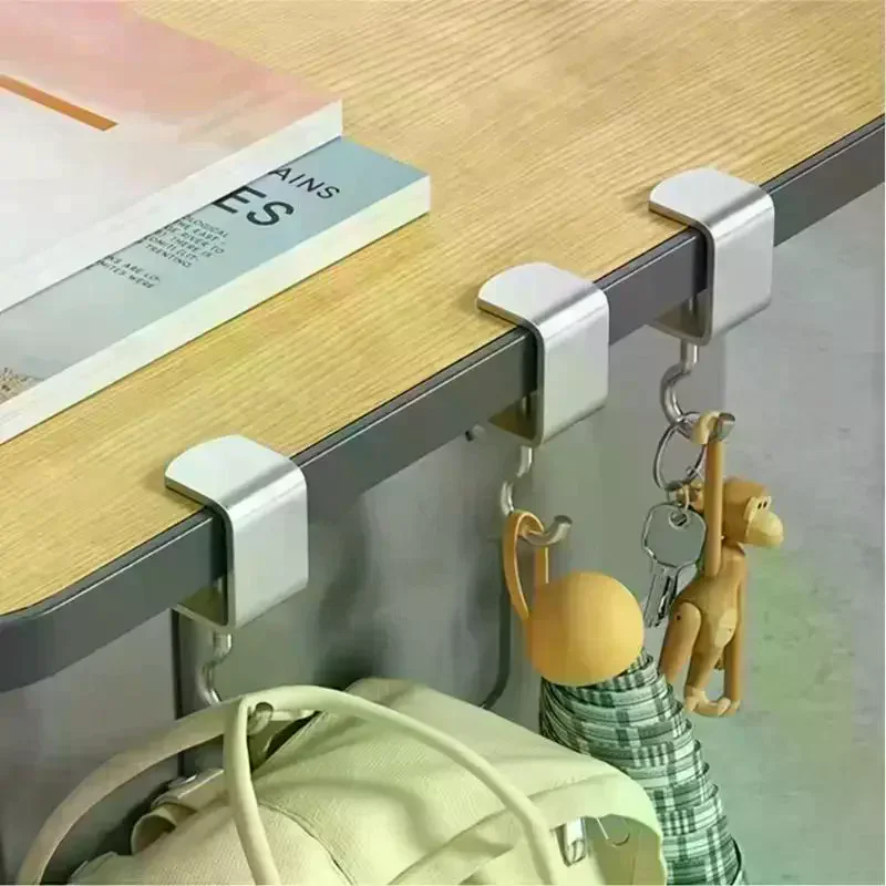 Steel Rotating Table Hooks - Detachable Hook for Backpack and Gaming Headset on Desk Edge - zdjęcie 1