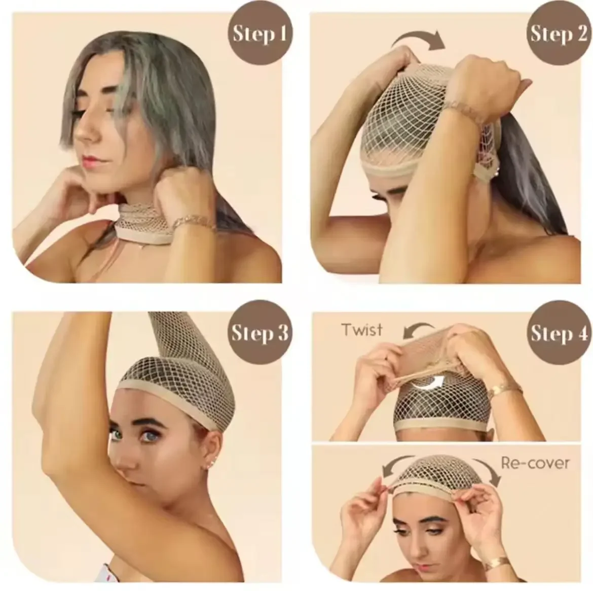 شبكات الشعر المفتوحة نهاية قبعة شعر مستعار شبكة تخزين قبعات النسيج شعر مستعار للنساء