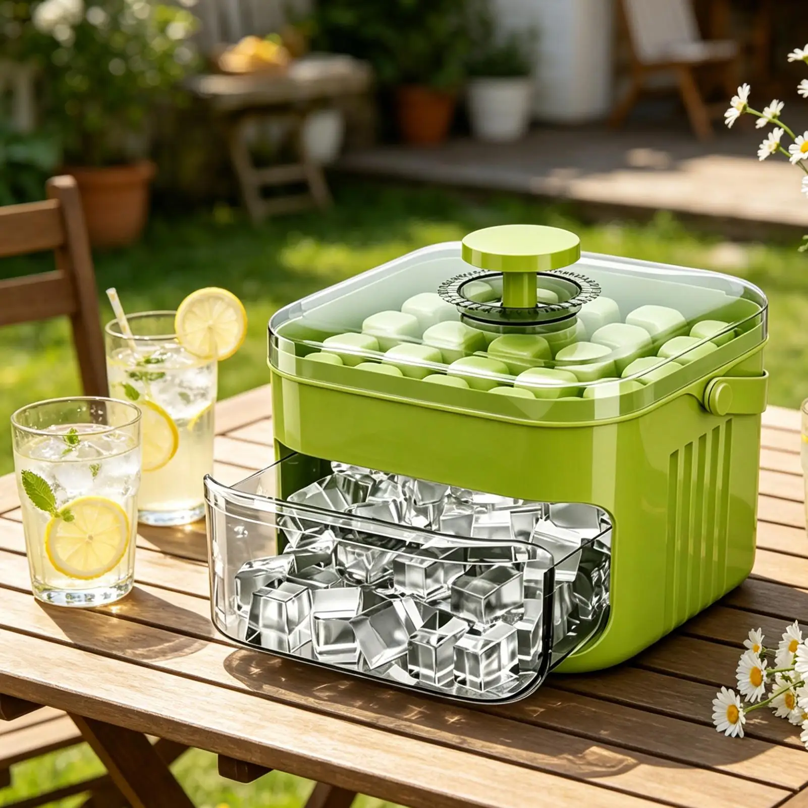 Ice Tray With Lid Portable Easy Release Ice Molds Box for Beverages Whiskey Cocktails Sodas Juices Yogurt Lemonade Drinks Party