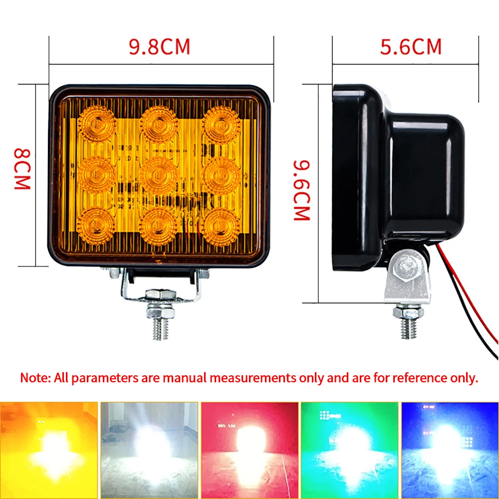 DC 12-80V 9SMD LED Strobe Warning Light Car Grille Flashing Light Truck Beacon Hazard Emergency Traffic Light LED Urgent Lamp