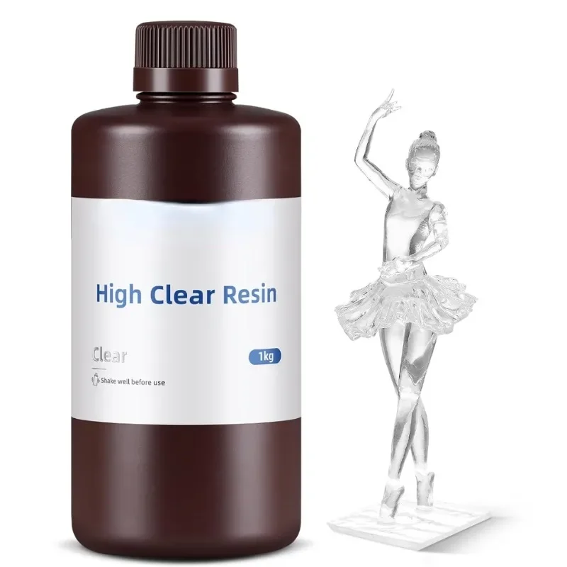 High Clear 3D Printer Resin, Resist Yellowing and Highly Transparent,Low Odor,Widely Compatible for All LCD/DLP Resin 3D Printer