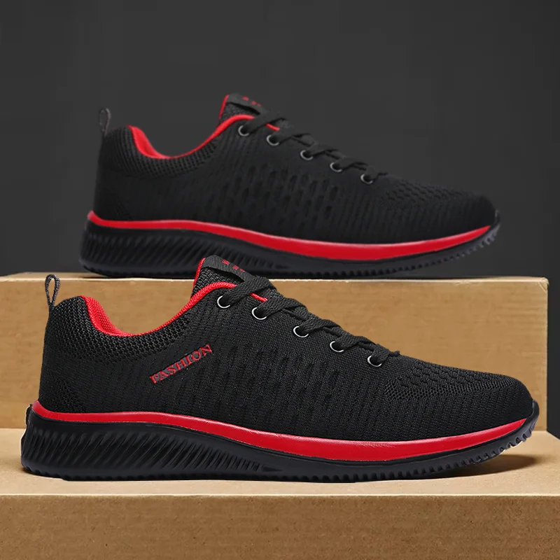 Men Running Walking Knit Shoe Casual Sneakers Breathable Sports Running Athletic Gym Lightweight Outdoor Women Shoes Size38-48