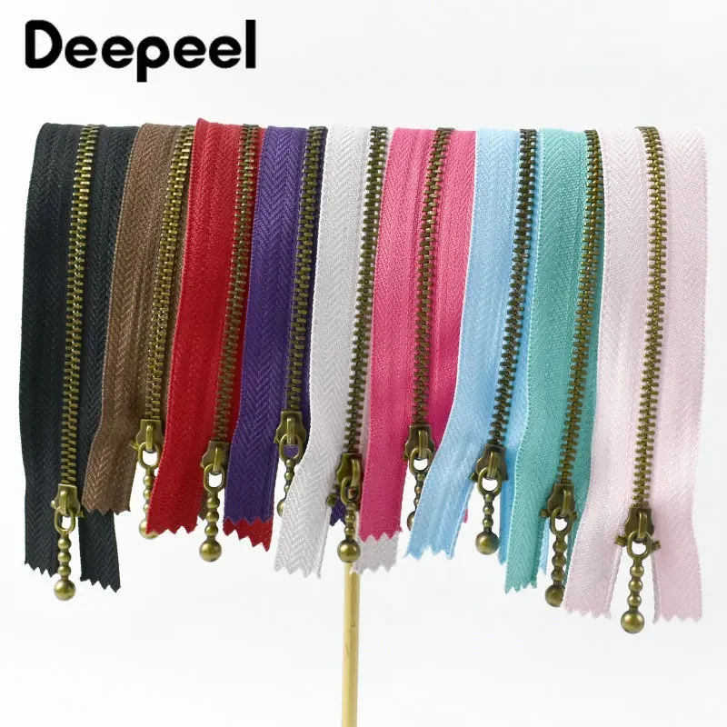 10Pcs 3# Colored Metal Zippers 15-25cm Close-End Zips Bags Clothes Jeans Crotch Pocket Zipper Repair Kit DIY Tailoring Accessory