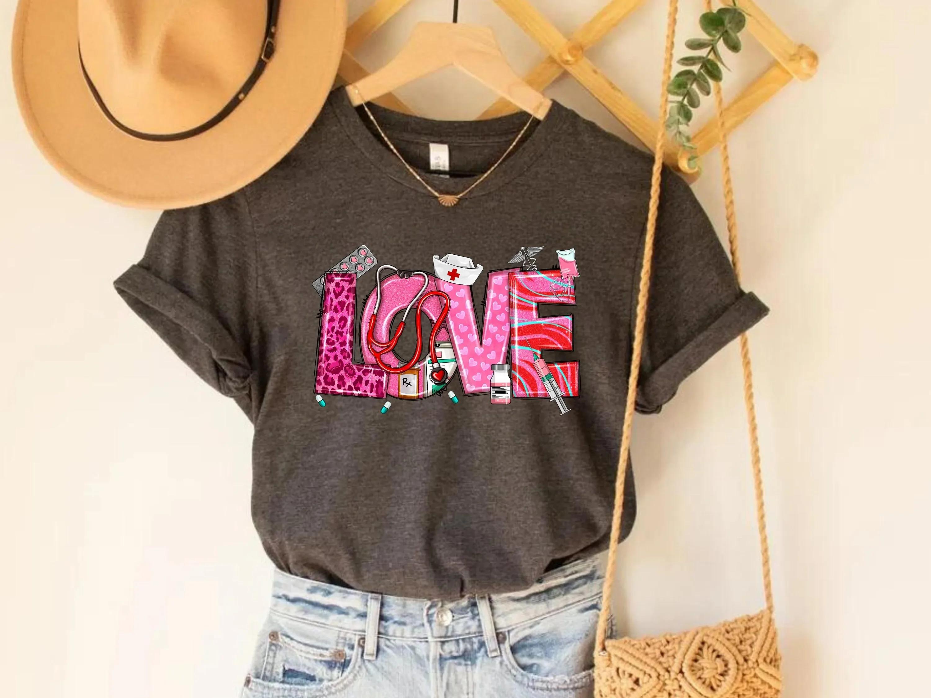 Love Nurse Valentine s Day T Shirt Nursing For