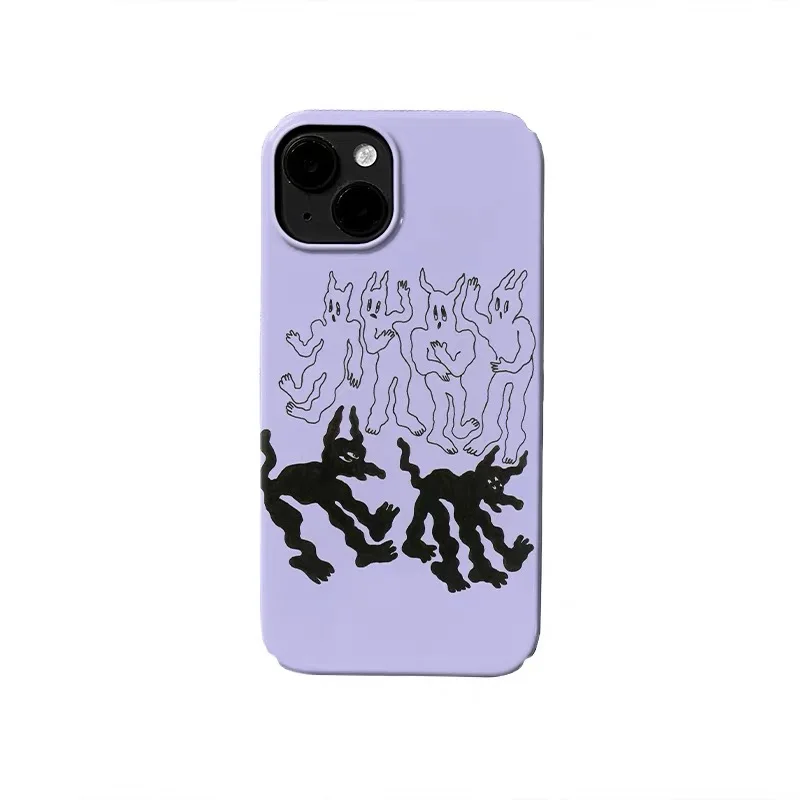 

Purple Abstract Little Person Phone Case for IPHONE 17 Air 16E 15 PROMAX 14 Plus 13 12 MINI 11 PRO 16Plus XR Acrylic Phone Cover