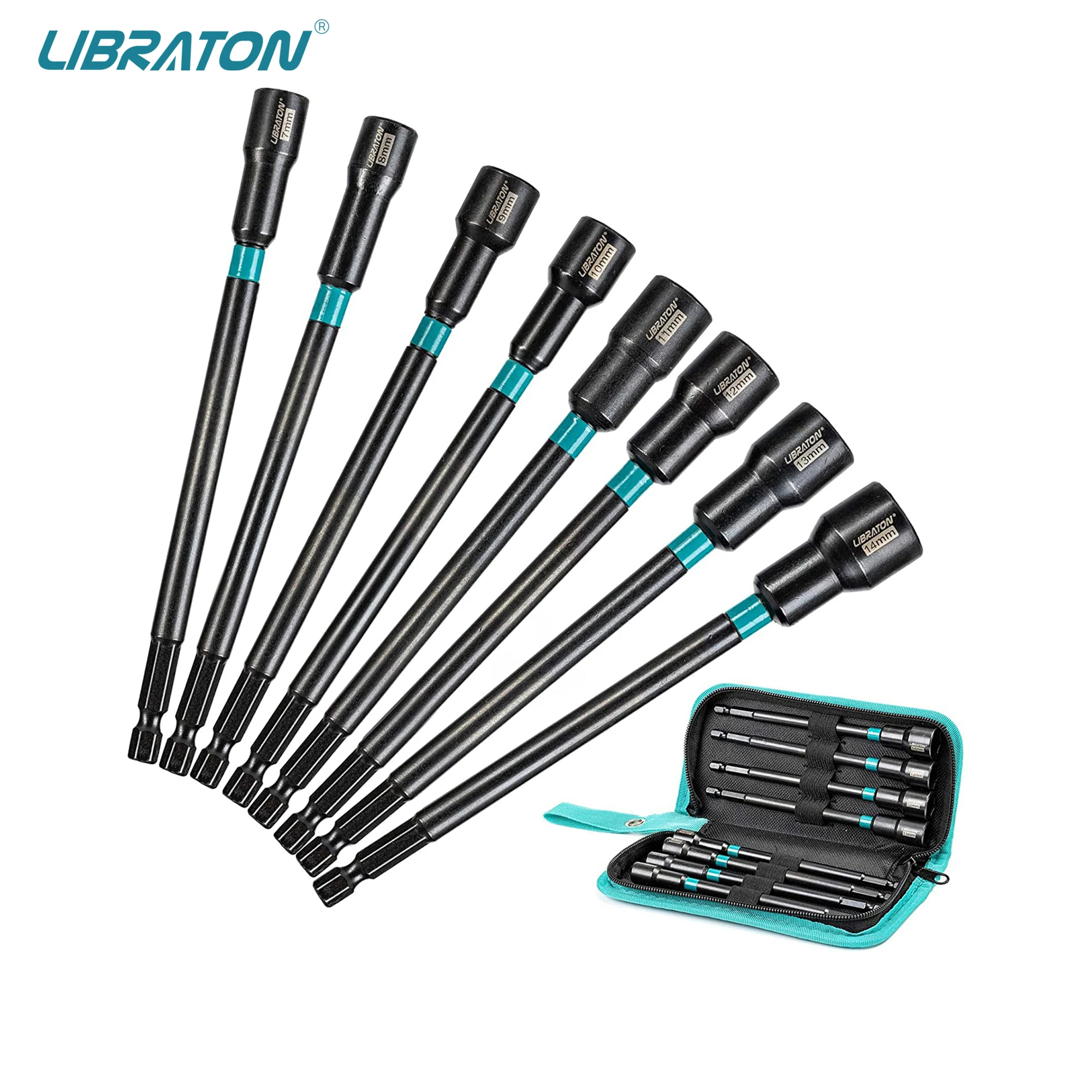 Libraton 8PCS Magnetic Nut Driver Set, Long Nut Drivers 6\