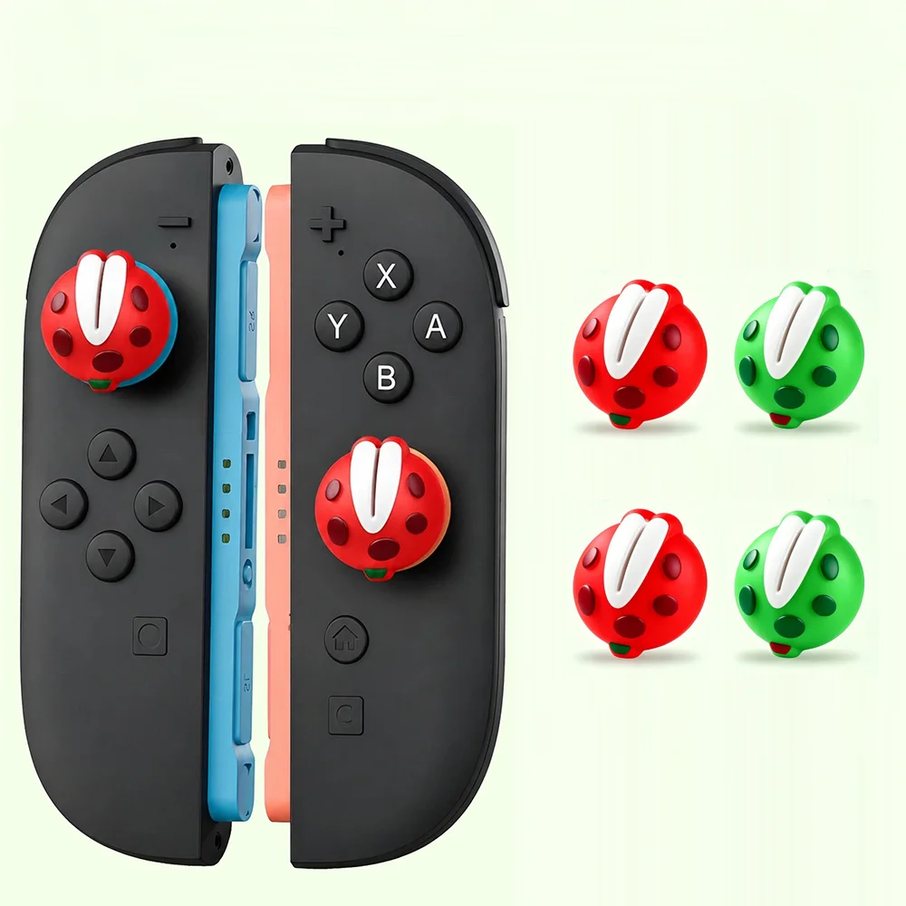 4 Stück/Set Niedliche Silikon-Daumenstick-Kappen, Analog-Joystick-Kappen für Switch2, Spiel-Schutz-Zubehör