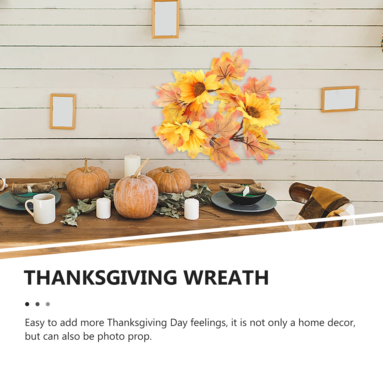 

Autumn Wreath 25CM Fall Decor Garland Silk Flower Thanksgiving Day Decoration Front Door Wall Harvest Maple Leaves Holiday Home