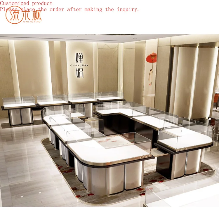 

Hot Sale Classic Jewelry Store Furniture Interior Design Fashionable Custom Jewelry Display Cabinet Jewelry Kiosks for Mall