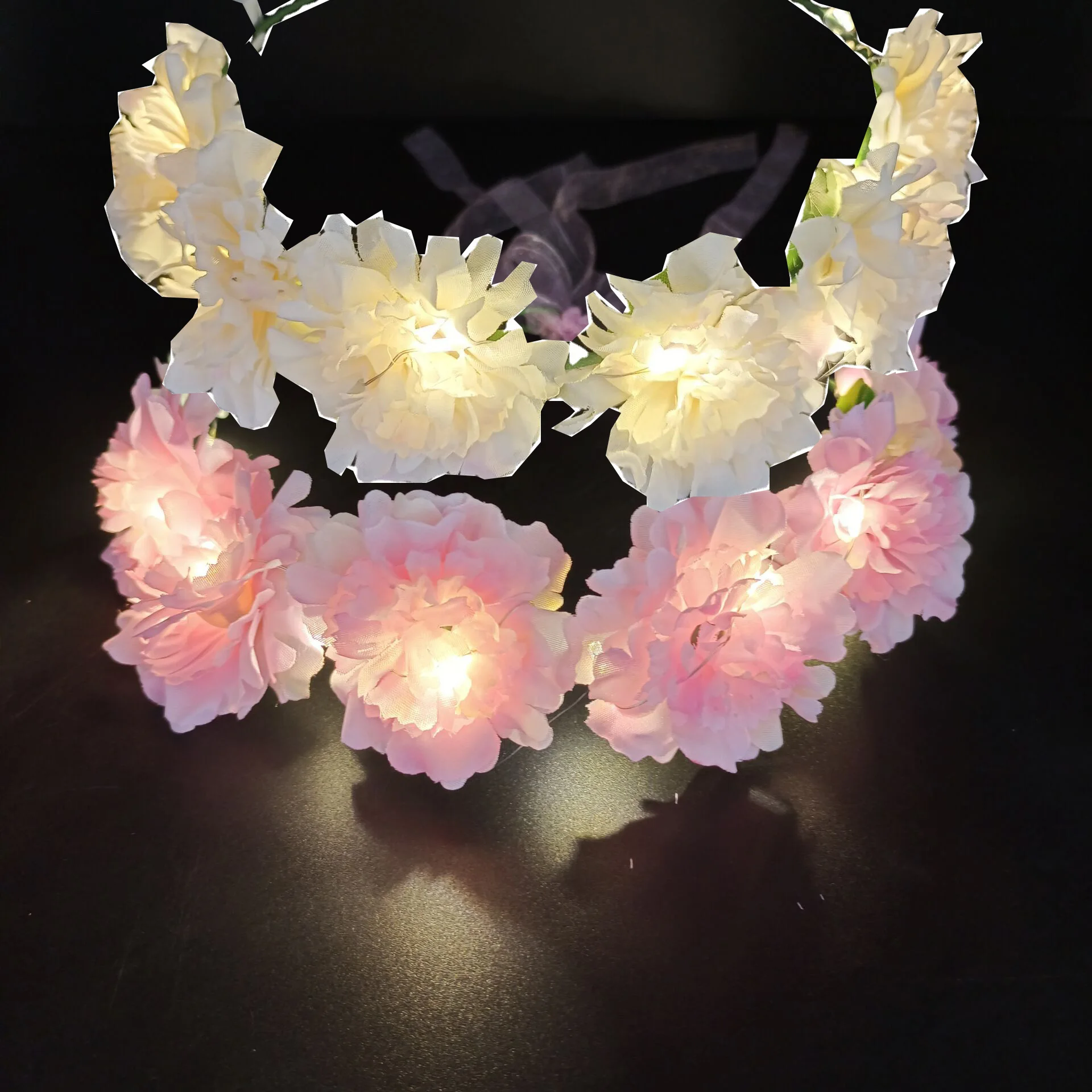 Women Girl Led Headband Glow Flower Crown Wreath Birthday Gift Festival Wedding Party Favors Hair Accessories Garland Decoration