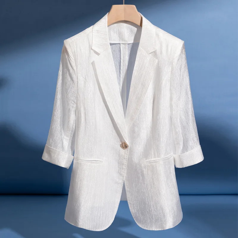 2025 new spring and summer sunscreen suit jacket women professional commute temperament business seven quarters sleeve coat