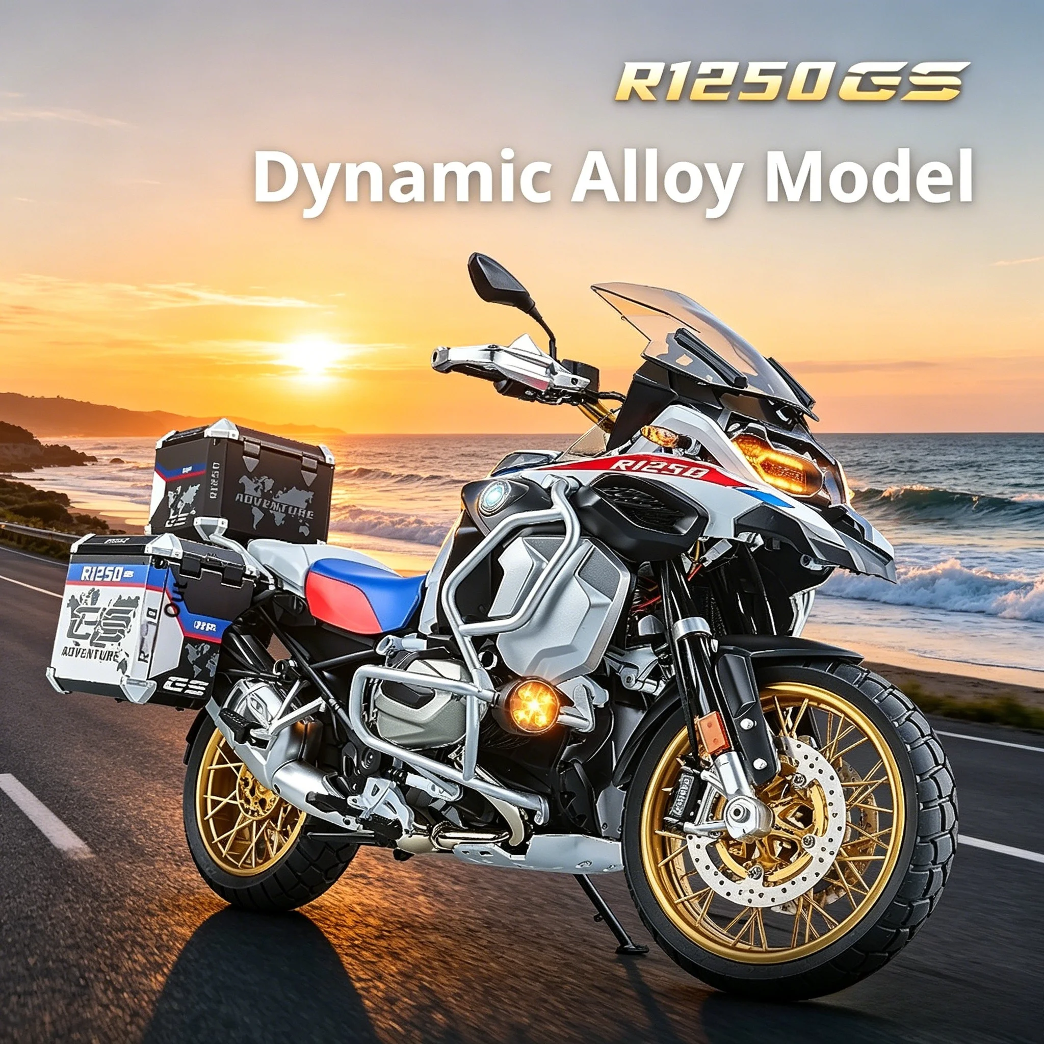

New For BMW R1250GS ADV 1:7 supersize Alloy Motorcycle Model with Spray Function Boyfriend Gift Home Decoration Collection